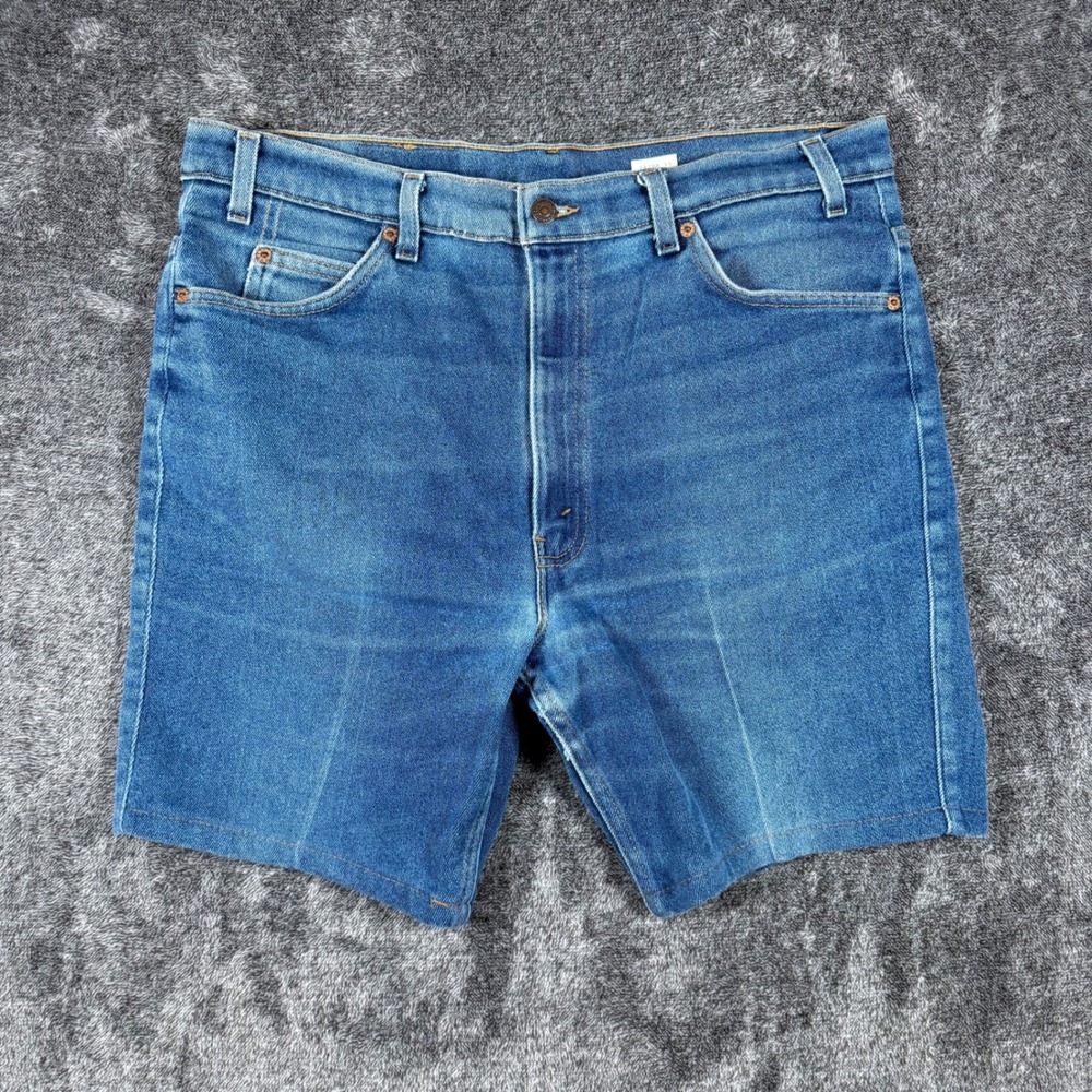 Vintage Levis 517 Orange Tab Denim Shorts Mens 40 Blue Made in USA Cut Offs